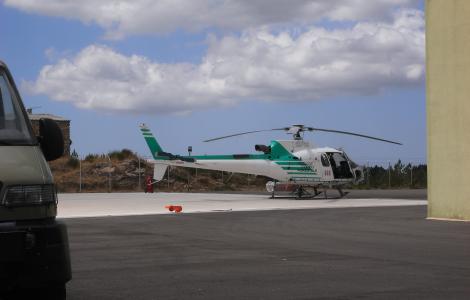 Elicottero sul Monte Limbara