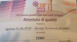 attestato lanusei premio miele 2021